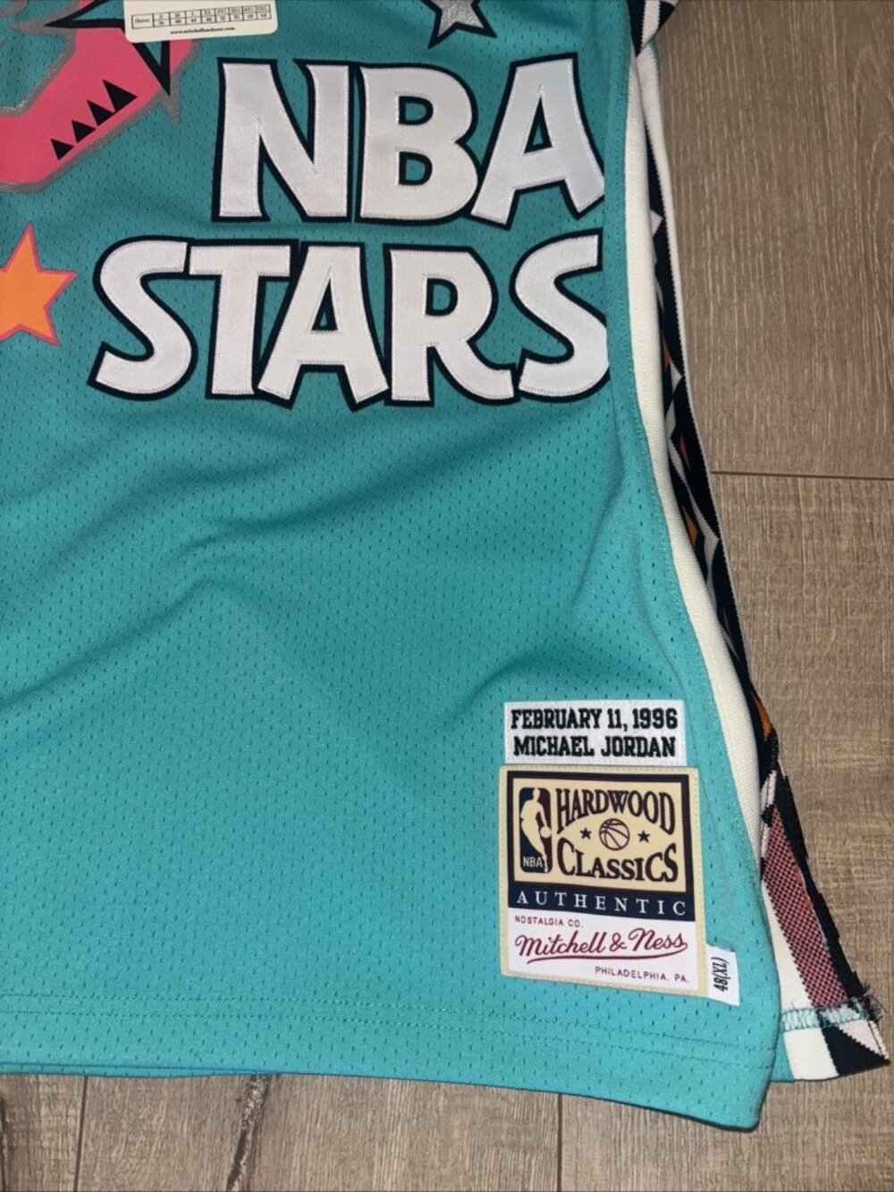 Michael Jordan 1996 Hardwood Classics Mitchell & Ness Jersey Teal Size XL NWT - Picture 2 of 7